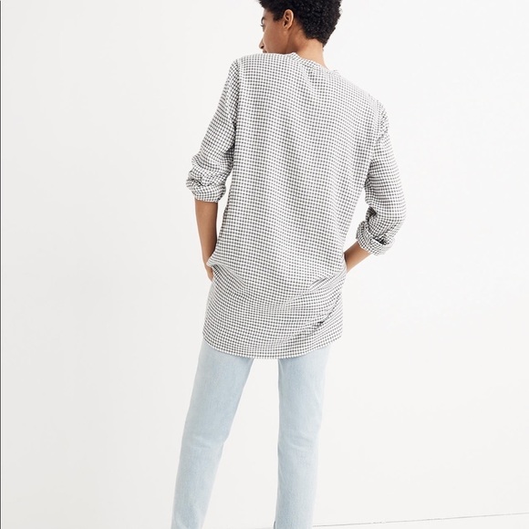MADEWELL Wellspring Tunic Popover Shirt in Windowpane - NWT - XS - Picture 5 of 10